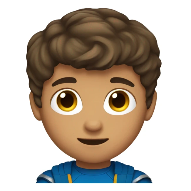 superhero, child, boy, short brown hair, brown eyes, Hispanic sticker