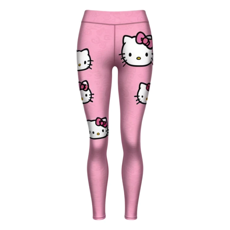 Realistic ultra Detailed Hello kitty patterned leggings sticker