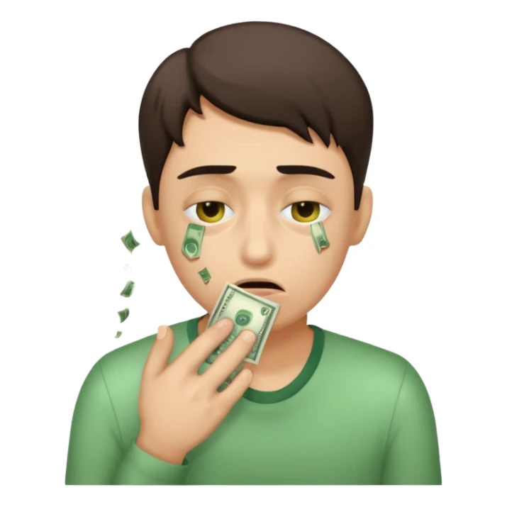 money eyes vomiting sticker
