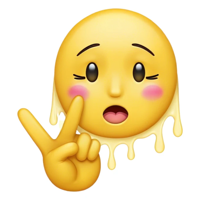 cute crying emoji with peace sign sticker