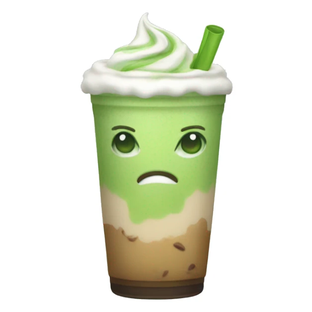 iced matcha latte in emoji style sticker