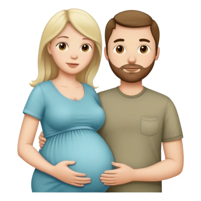 white pregnant woman and her husband sticker