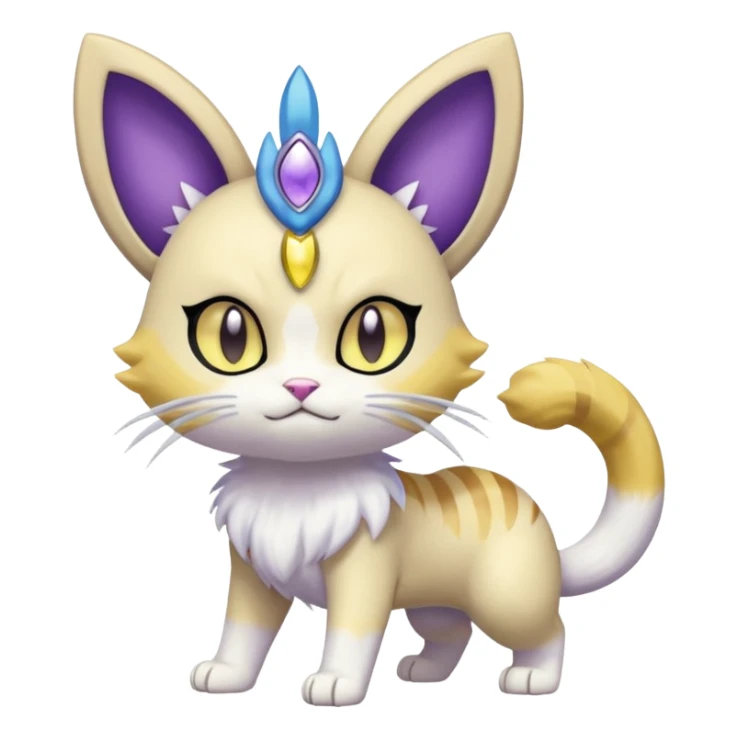 Meloetta-Meowth-Gatomon-Pokémon-Fakémon-fusion-hybrid-creature sticker