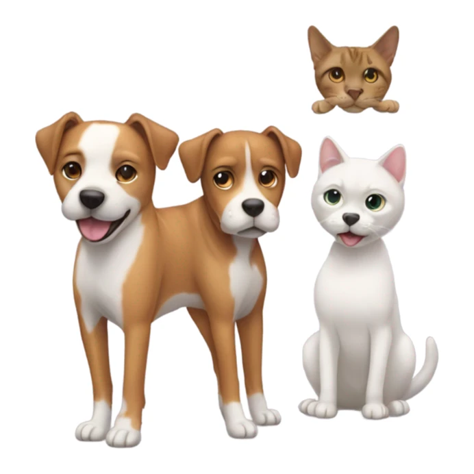 50/50 left and right side dog and cat sticker