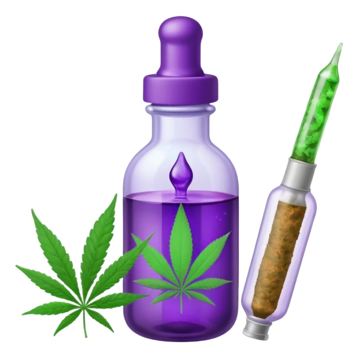 baby bottle with purple liquid and marijuana joint sticker