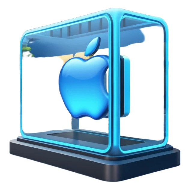 Holographic Display + blue text field, Street Advertisements. sticker