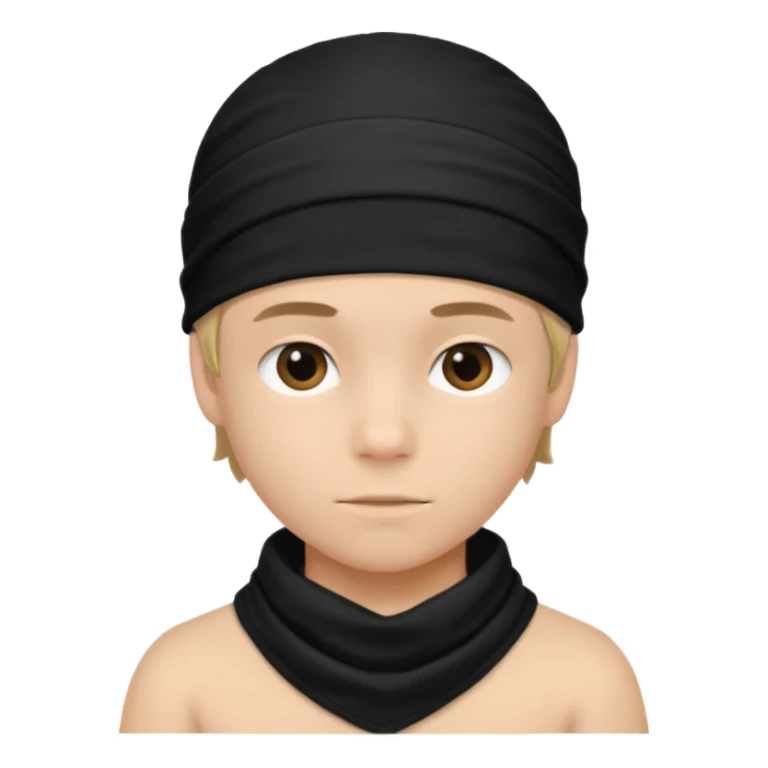 Make a boy wearing black bandana with some design on it  sticker