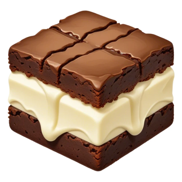 Brownie from white chocolate sticker