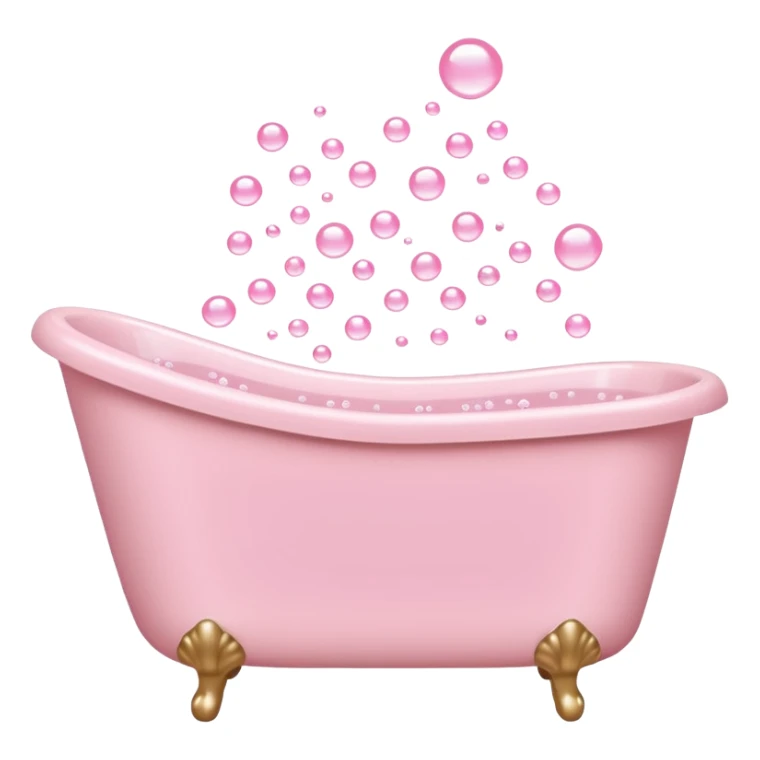 light pink bathtub filled with light pink water and bubbles sticker