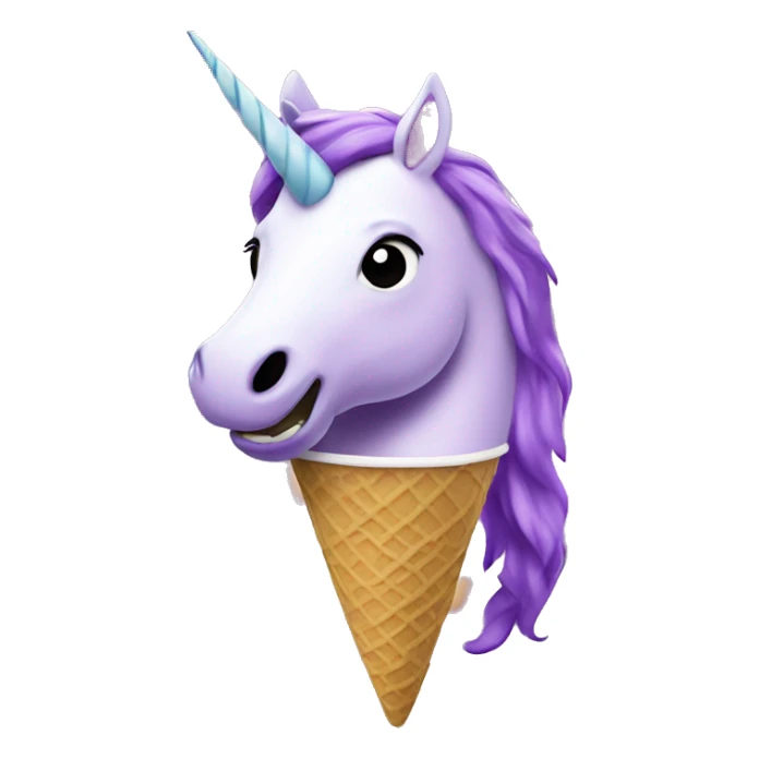 Purple Unicorn eating ice cream sticker