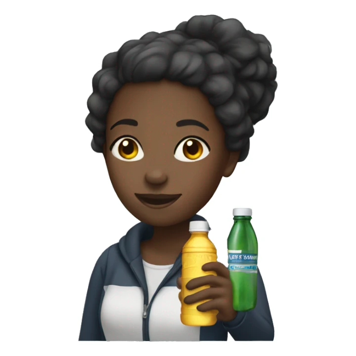 Black girl with a Stanley bottle in her hand sticker