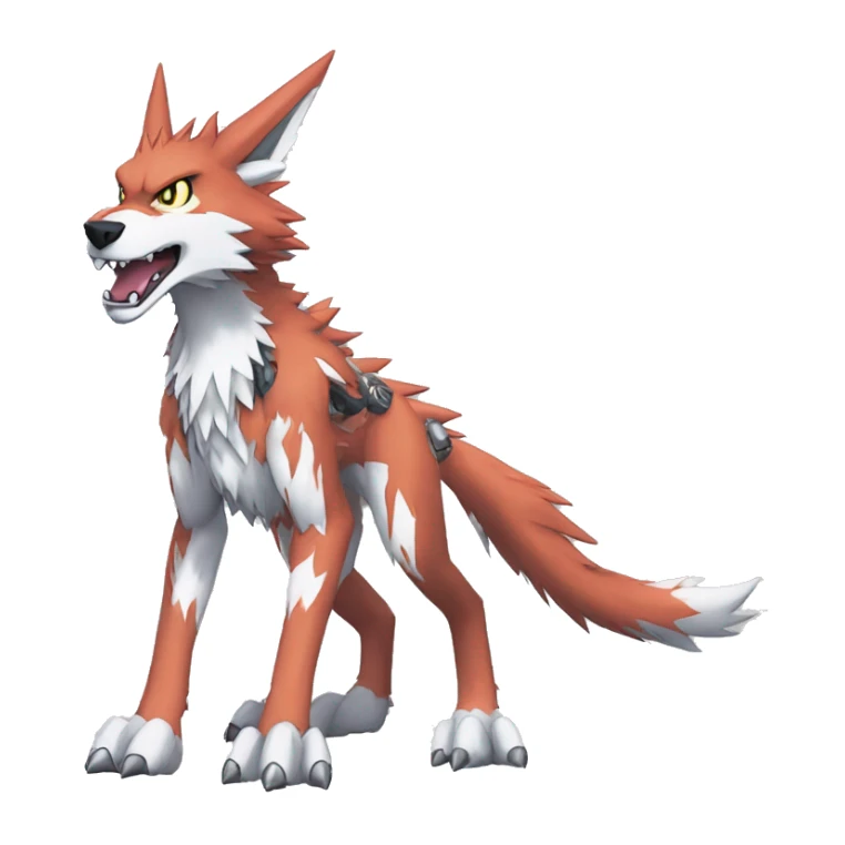  Cool Edgy Digimon-Fakemon-Garurumon-Loogamon-Dorulumon-Wolf full body sticker