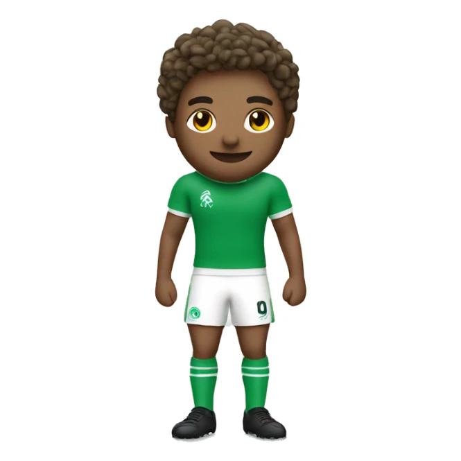 un joueur de foot en maillot vert et blanc sticker
