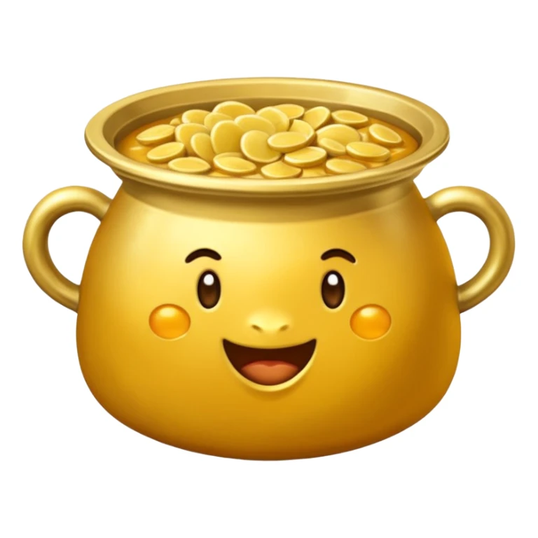 haz una olla de comida llena de lingotes de oro sticker