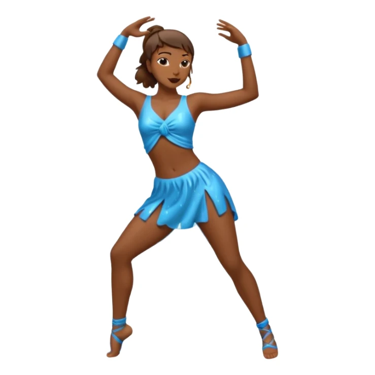 Brown silhouette female dancer in the rain sticker