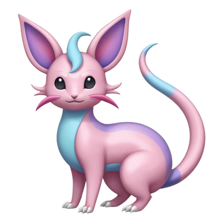 Pastel Colorful Glossy Smooth Soft Shiny Celestial Crescent Lunar Shiny Glossy Lumine Stellar Rattata-Cresselia-Milotic-Sylveon-Lunala-Noibat-Espeon-Purrloin-Fakemon-hybrid-creature (full body) sticker