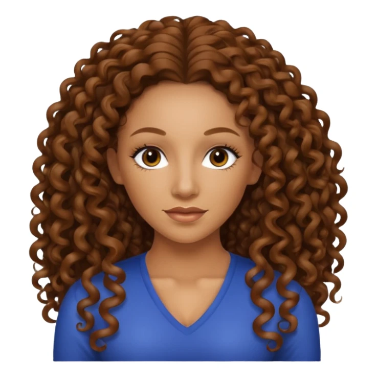 Mel B with brown long curly hair sticker