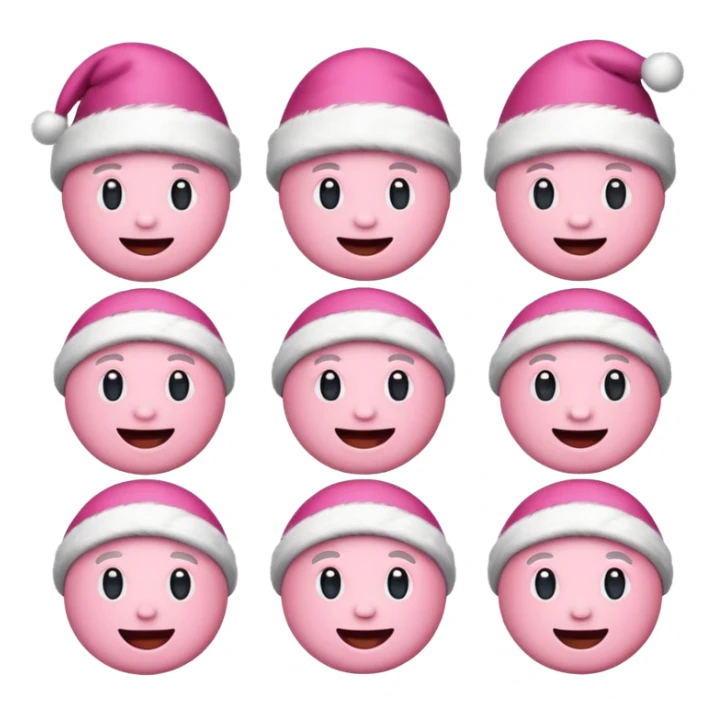Chrismas cute pink emojis sticker