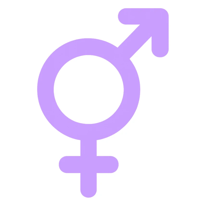 genderqueer symbol, flat lavender, minimal emoji style, suitable for Discord role icon, color icon style sticker