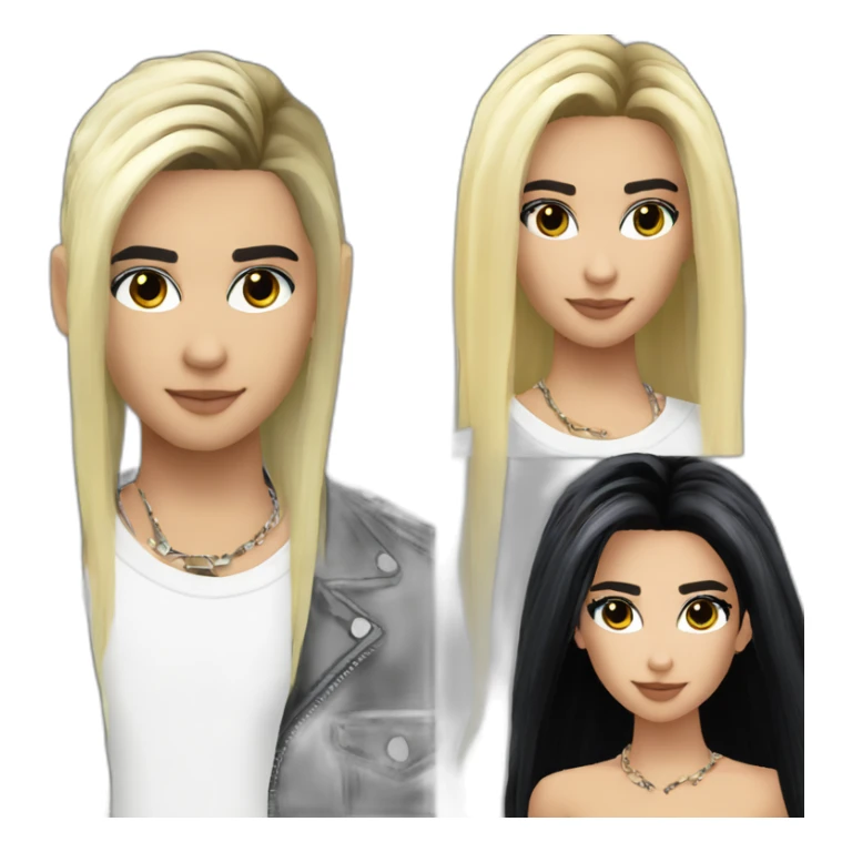 Bill Kaulitz black hair down with blonde highlights eyeshadow sticker