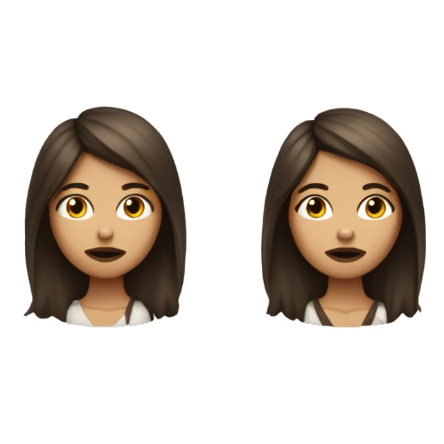 brunette girl with scar under lips chin sitting sticker