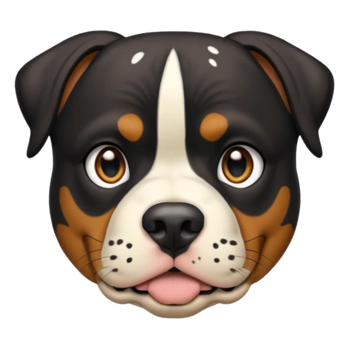 Pitt bull rottweiler white muzzle with black spots sticker
