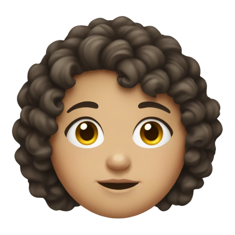 Chubby teen with curly dark Brown hair  sticker