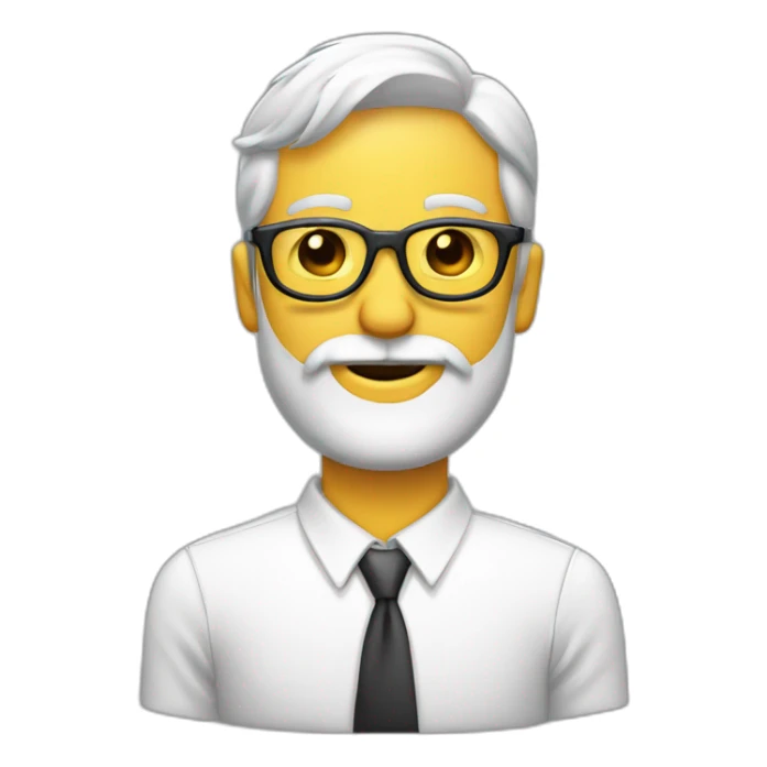 cara de hombre blanco con barba y gafas sorprendido sticker