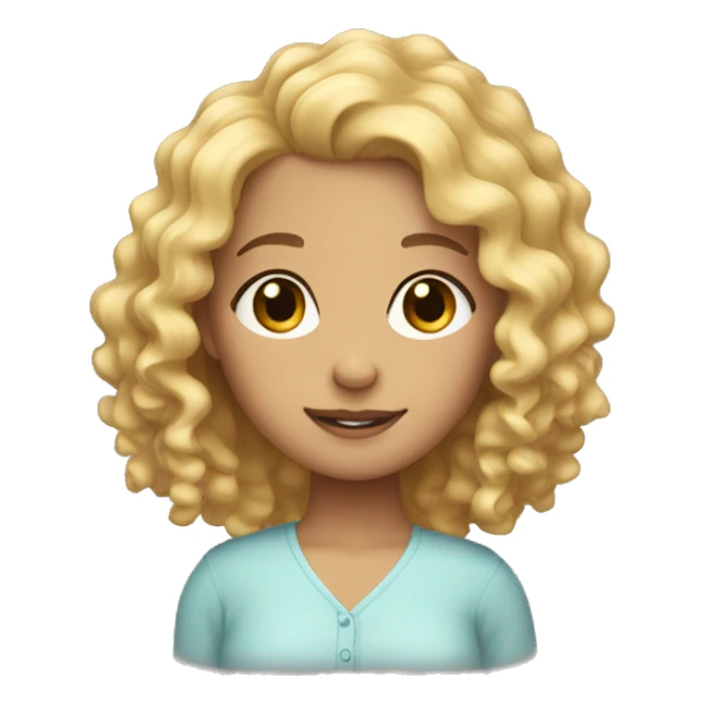girl with curly blonde hair sticker