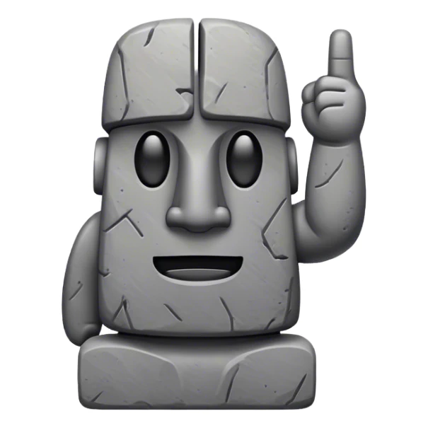moai emoji with the middle finger middle emoji sticker