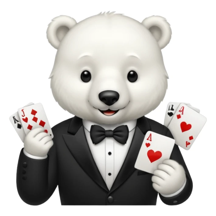 Oso polar millonario jugando sticker