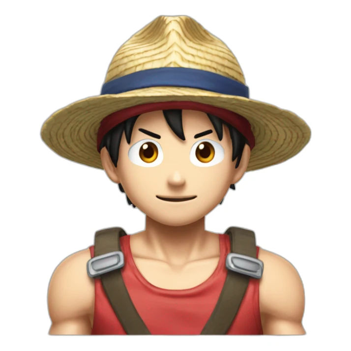 Crée une emoji représentant luffy dans sa forme gear5 sticker