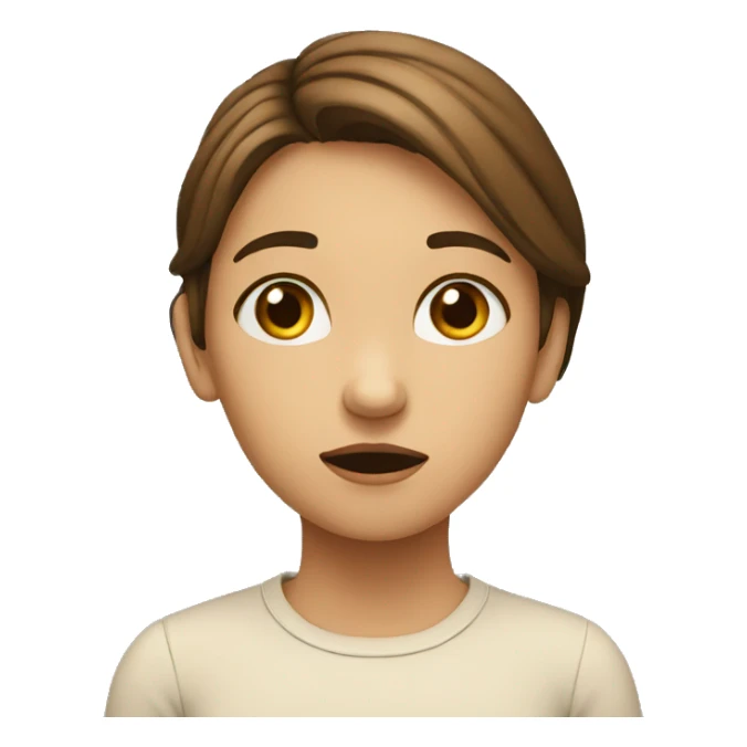 girl thinking about a question looks confused sticker