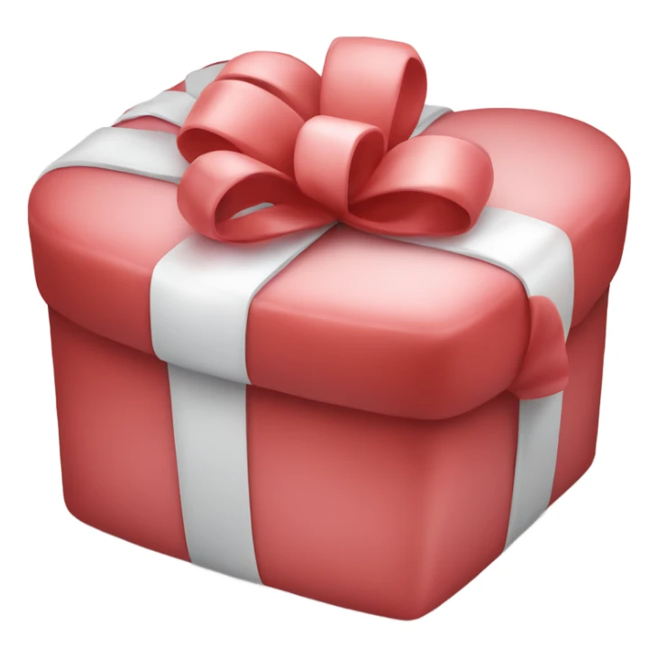 gift heart soft red color white bow sticker