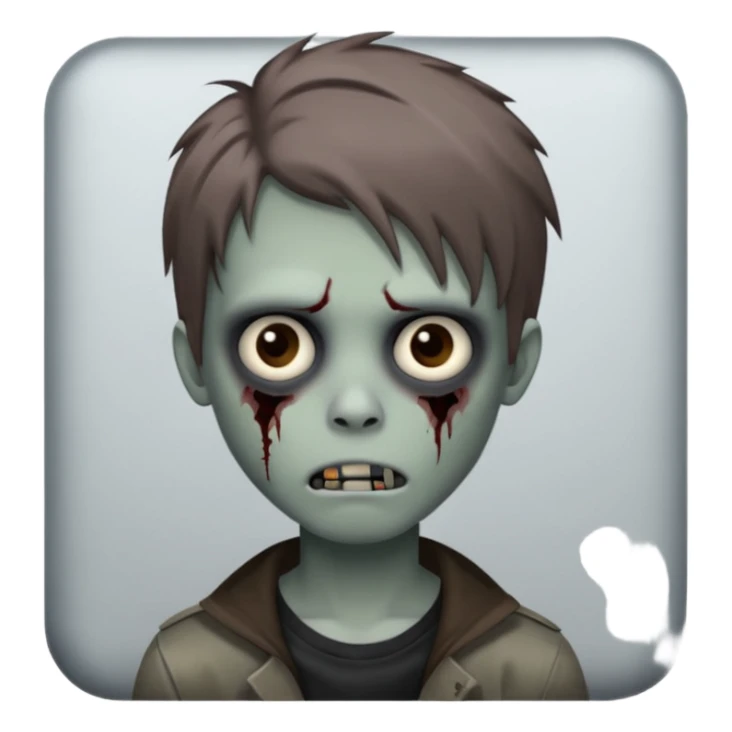 boy zombie with brown middlepart hair emo sticker
