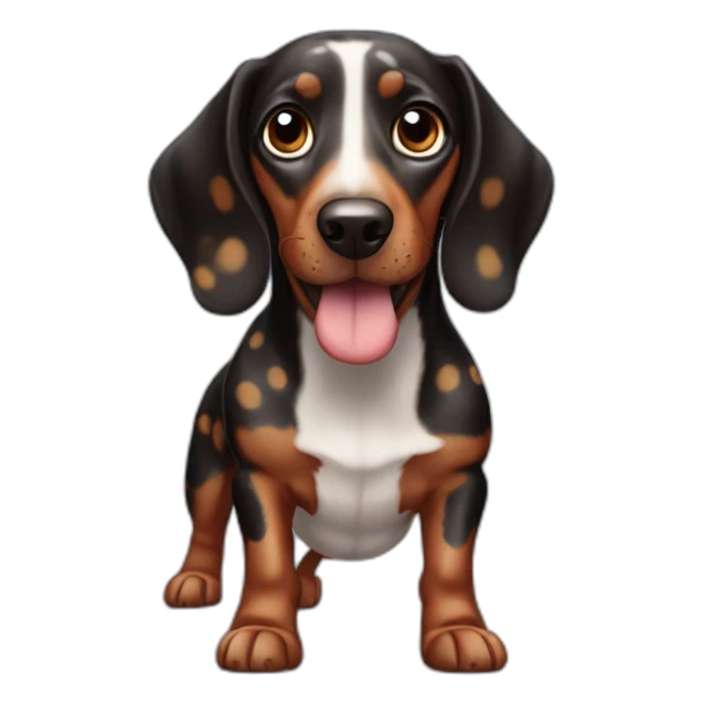 black and brown spotted sausage dog sticker