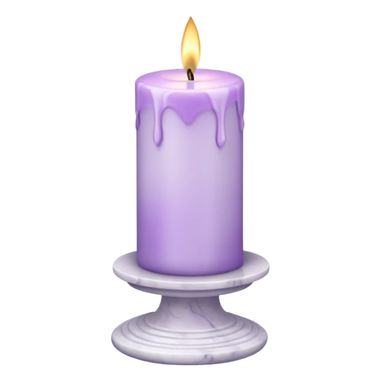 pastel-violet candle on a white tall marble-stone-pedestal-stand sticker