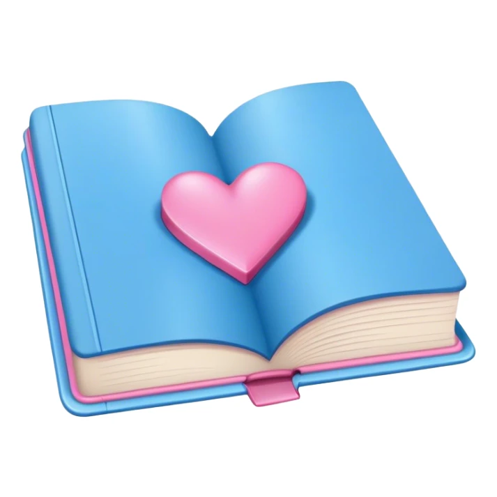 blue book with pink love text on it sticker
