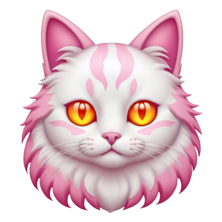 Pink and white Cat with heat eyes  sticker