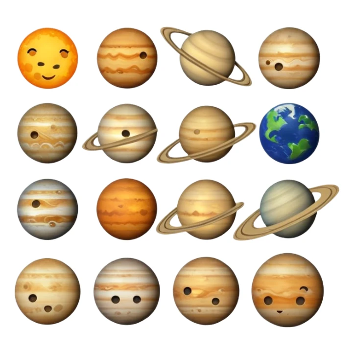 12 planets emojis I need a line for each planet mercury sticker