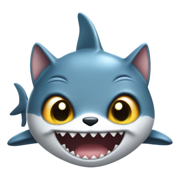 Adorable big eyed cat in shark costume   sticker