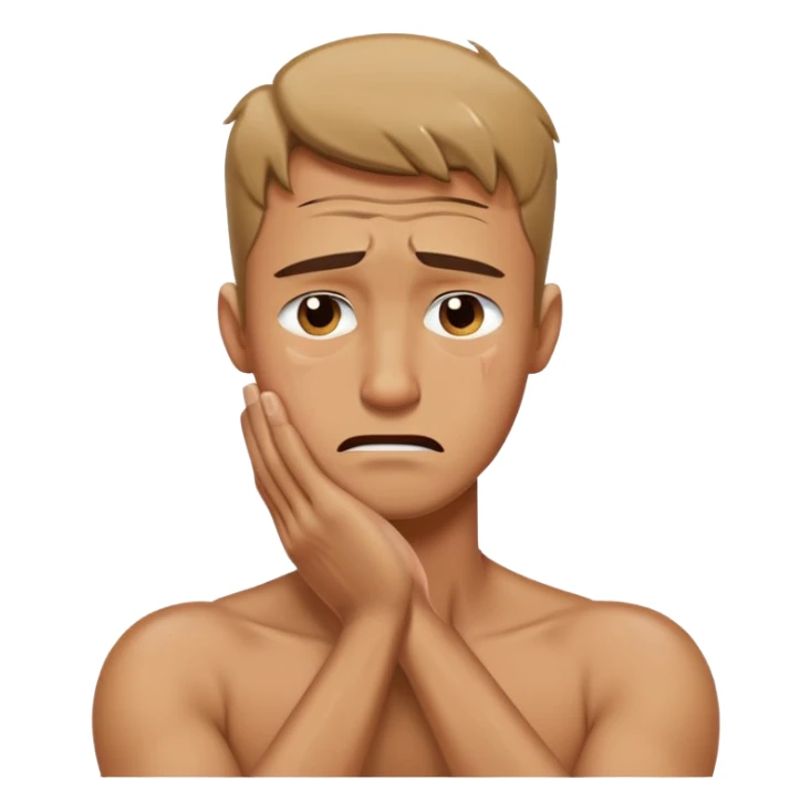 Man with arms crossed over front of his neck crying  sticker