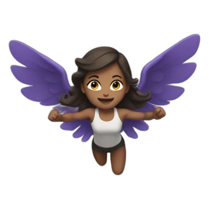A girl flies with tremendous power in her hand  sticker