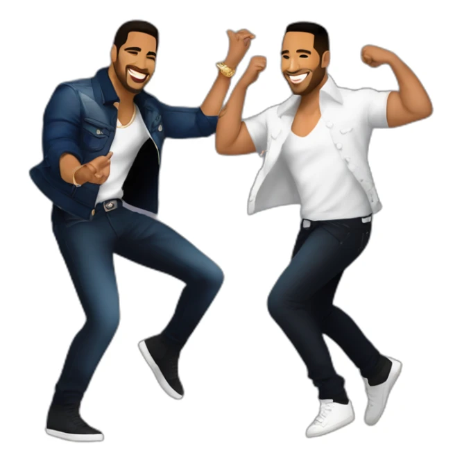 Romeo santos y Juan Andrés Salfate Torrealba bailando sticker