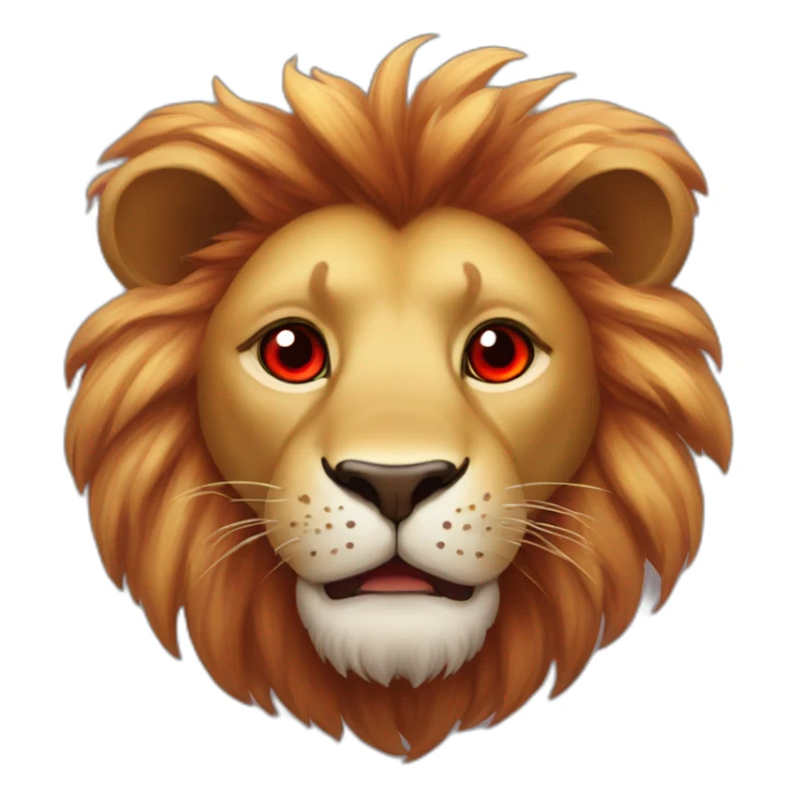 Lion face with red hearts in his eyes, he looks so much in love sticker