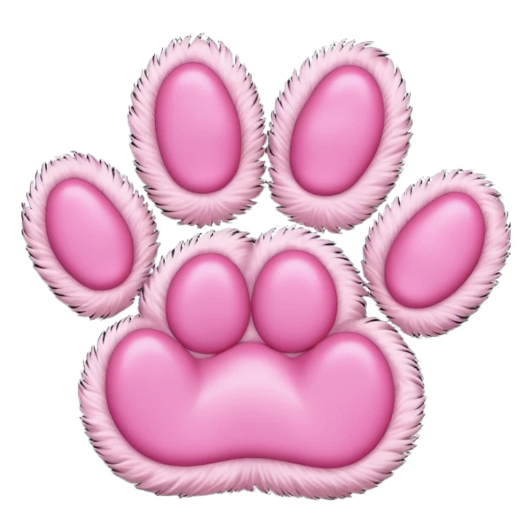 simple cat paw, cute feline foot with pink paw pads sticker