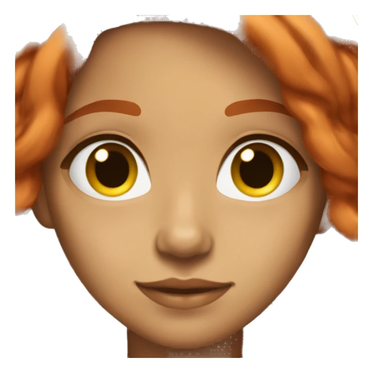 a tan 20 year old with red hair long hair and long eyelashes sticker