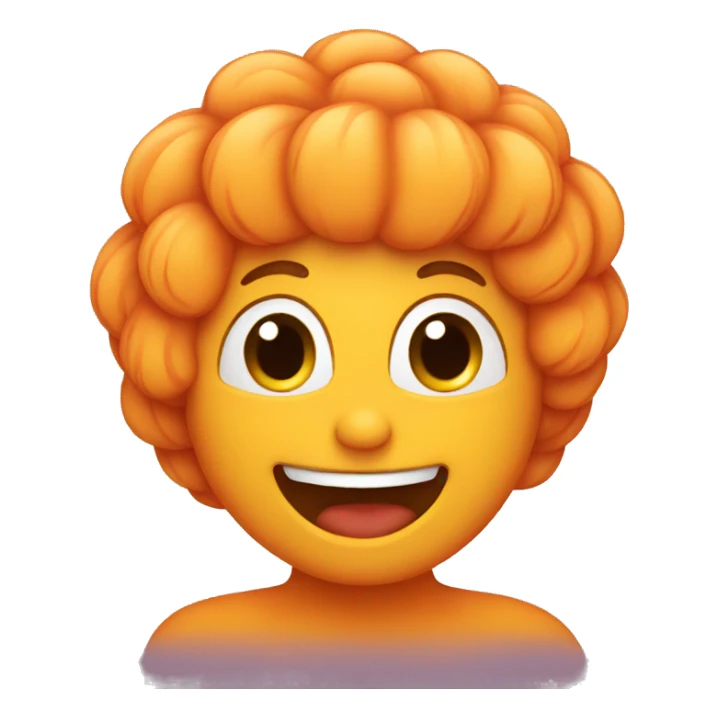 happy apricot, with hair sticker