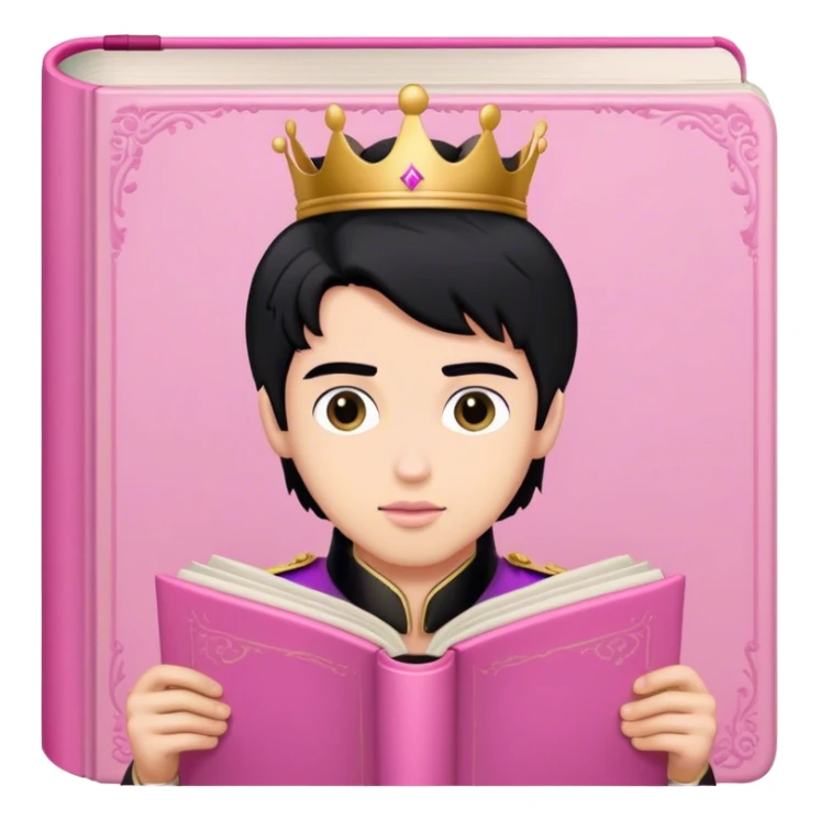 prince coming out of a pink romance book sticker