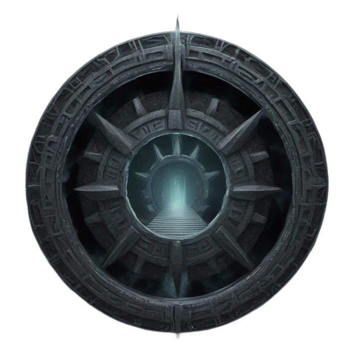 stargate in black metal, open tunnel sticker